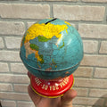 Ohio Art Co. WORLD BANK GLOBE Tin Litho Made in USA As You Save So You Prosper