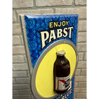 VINTAGE PABST BLUE RIBBON "LITTLE BLUE" 3-D BOTTLE BEER SIGN 7OZ BOTTLE PLASTIC