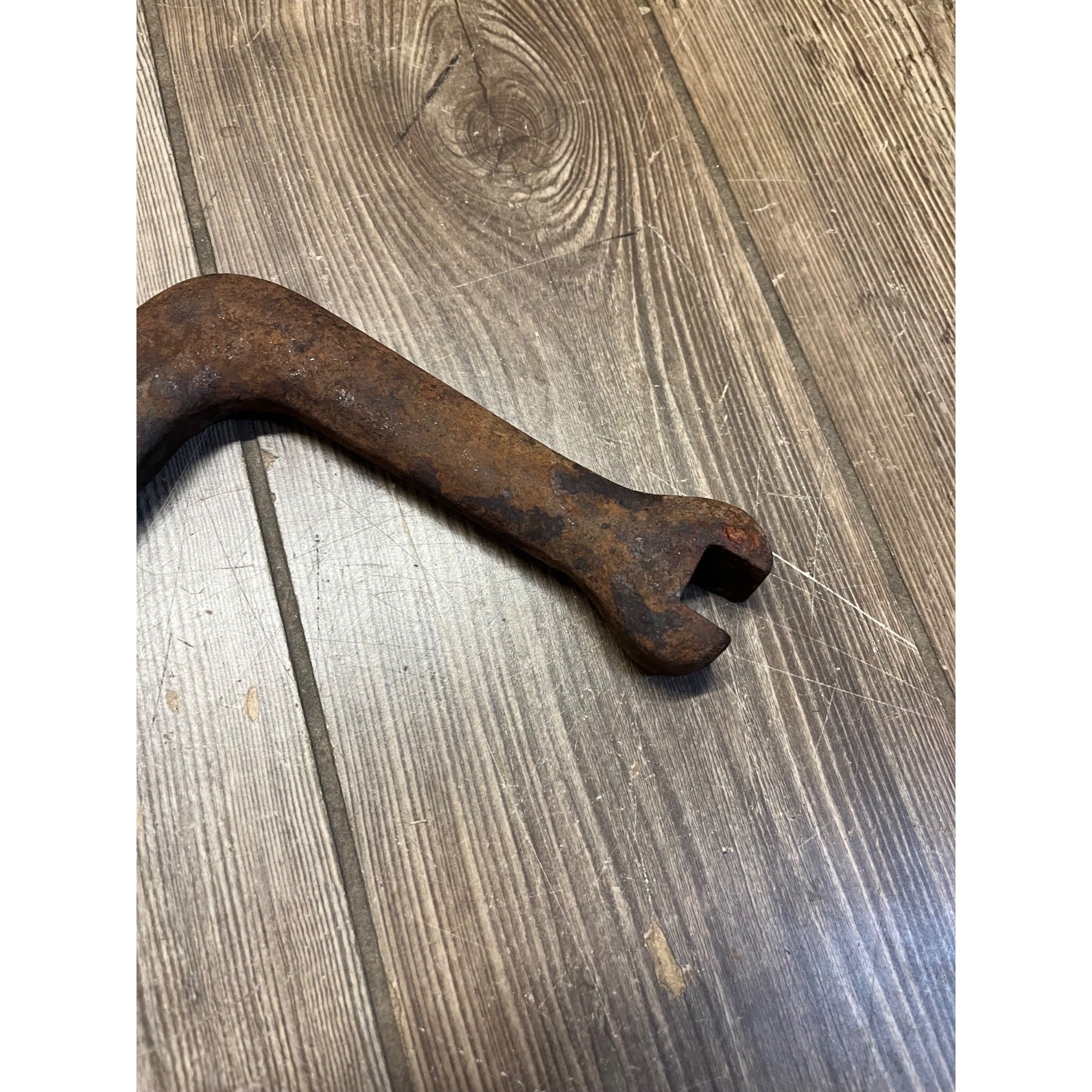 Antique L-Shaped L.W. 1900s Early Implement Farm Wrench Garage Decor