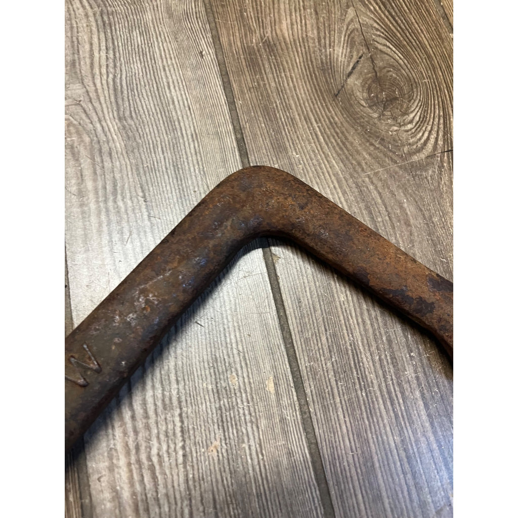 Antique L-Shaped L.W. 1900s Early Implement Farm Wrench Garage Decor