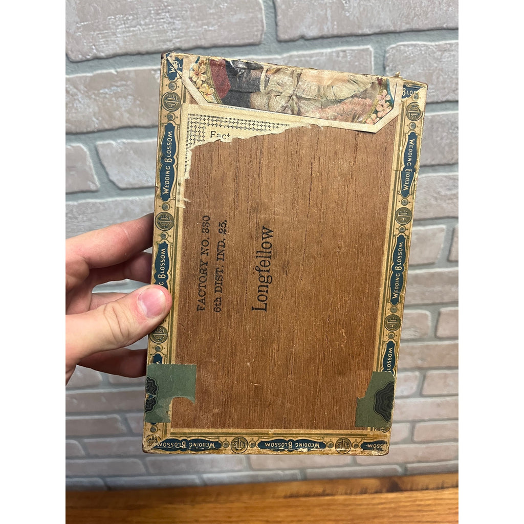 Vintage Wedding Blossom Cigar Wooden Box Advertising South Bend Indiana