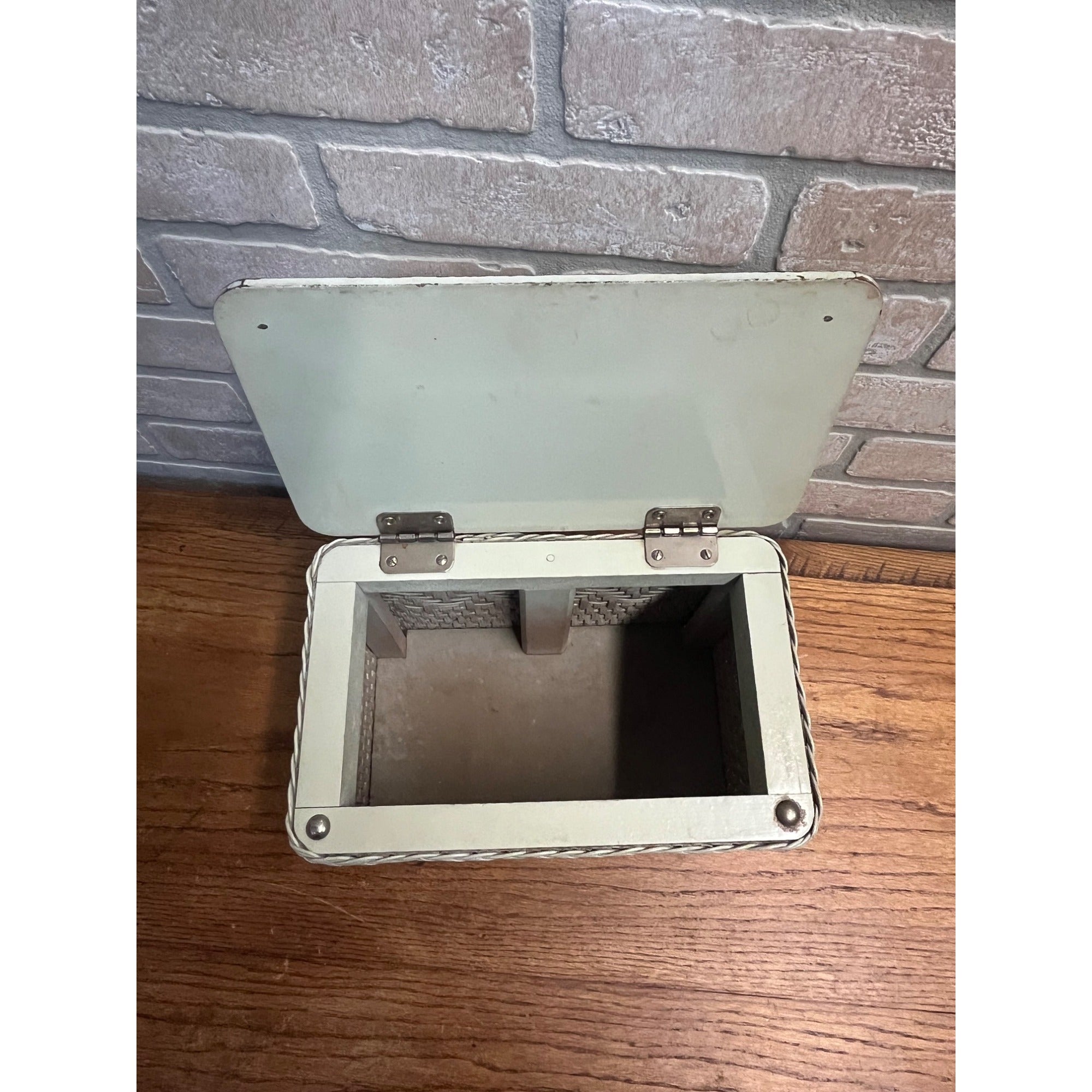 Vintage 1950s CHILD'S TOY WICKER Hamper with Dutch Girl Decal on Top