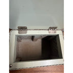 Vintage 1950s CHILD'S TOY WICKER Hamper with Dutch Girl Decal on Top