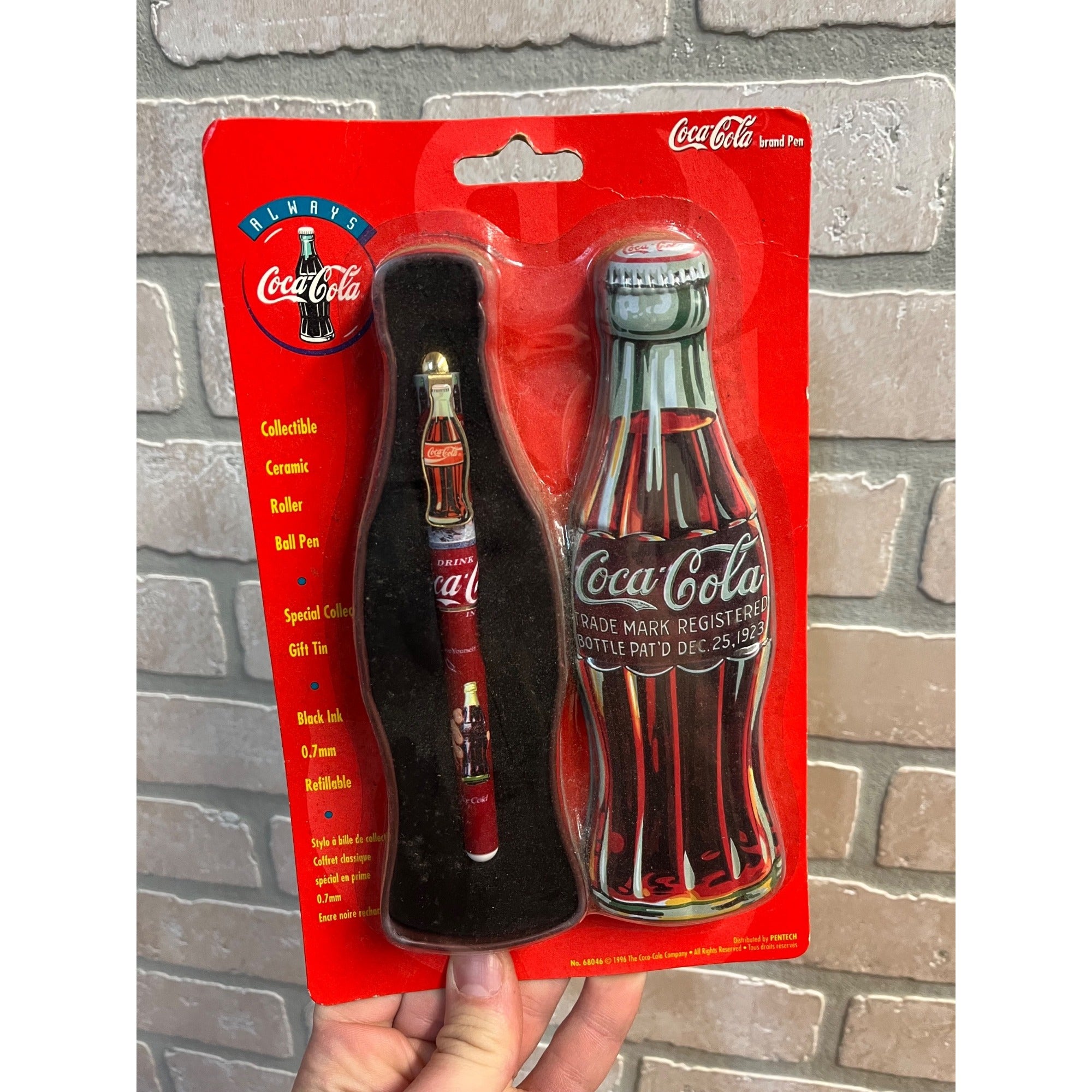 Vintage 1996 Coca-Cola Ceramic Roller Ball Pen in Collector Tin NEW