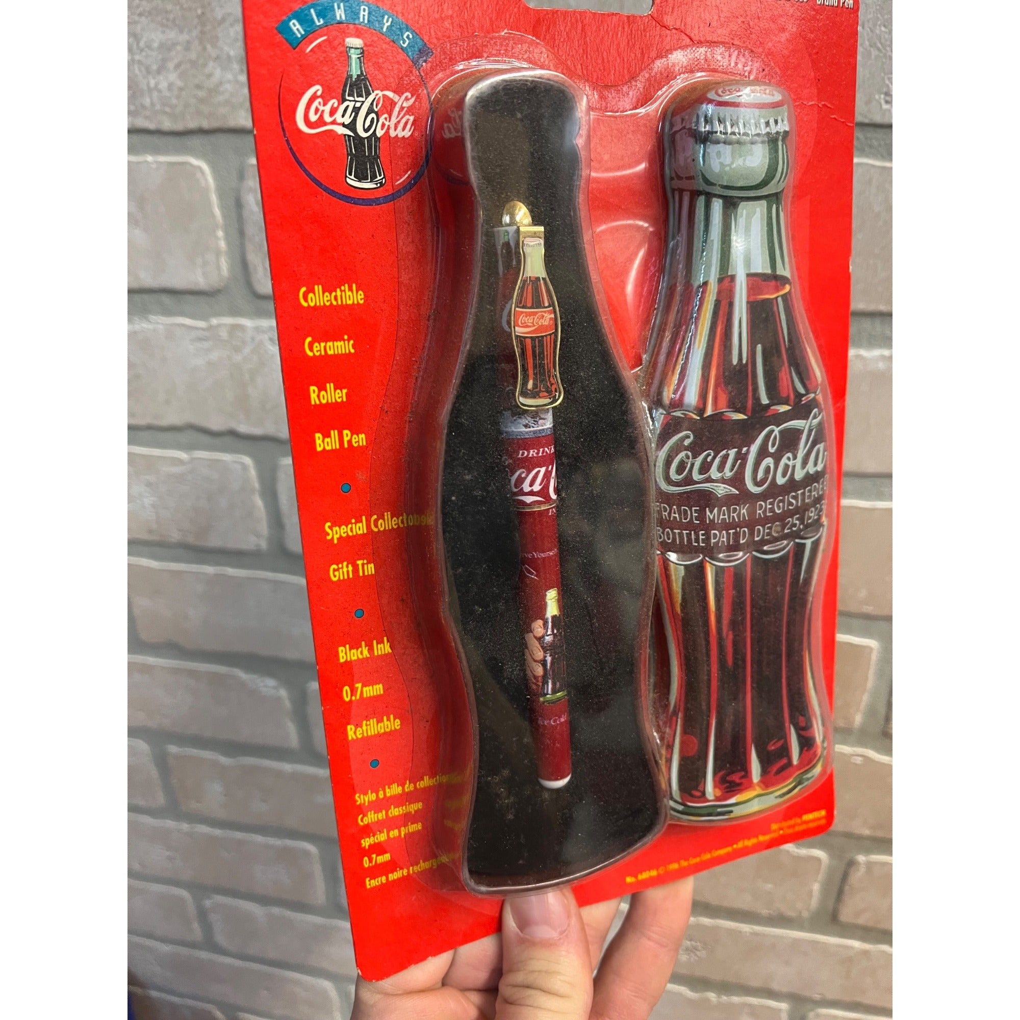 Vintage 1996 Coca-Cola Ceramic Roller Ball Pen in Collector Tin NEW