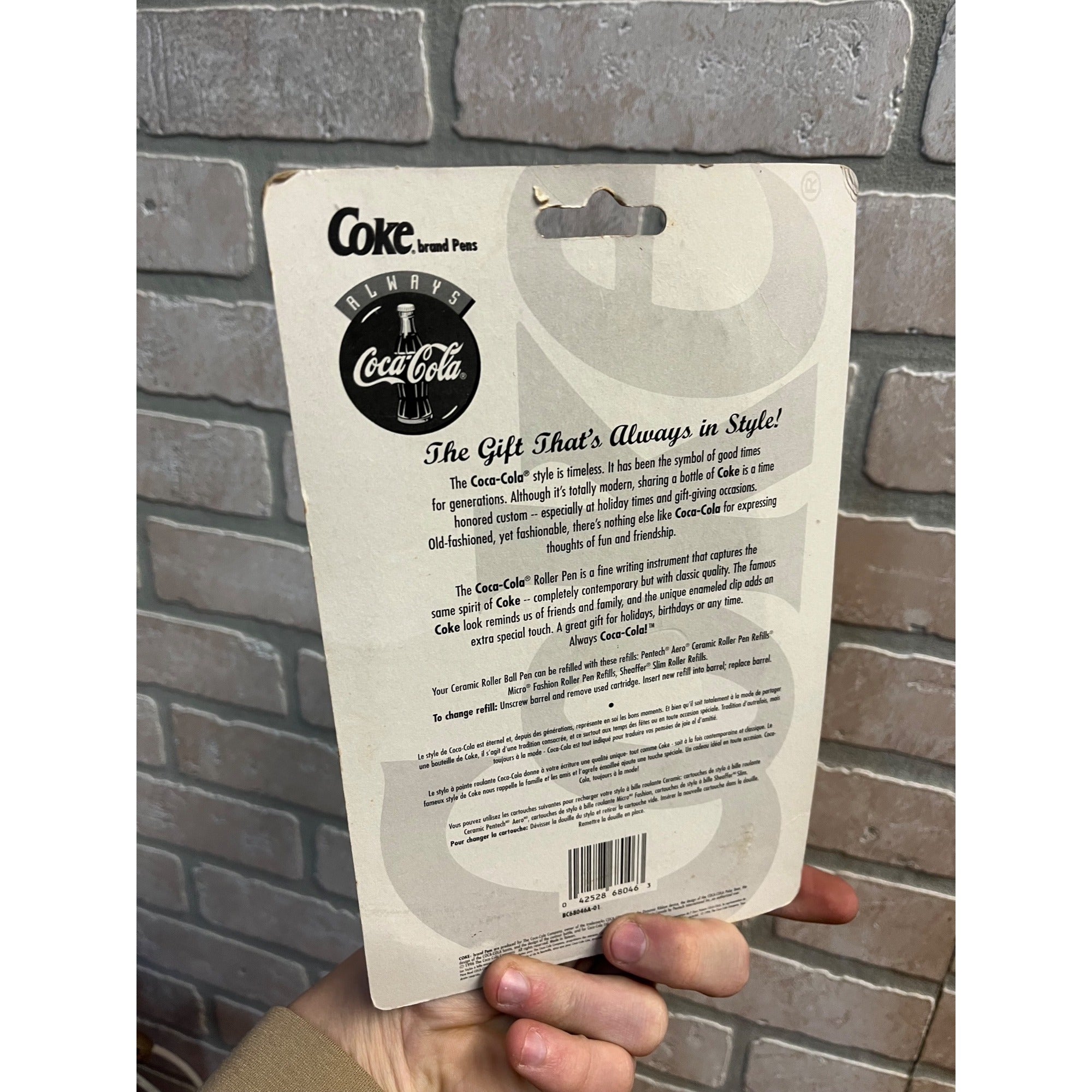 Vintage 1996 Coca-Cola Ceramic Roller Ball Pen in Collector Tin NEW