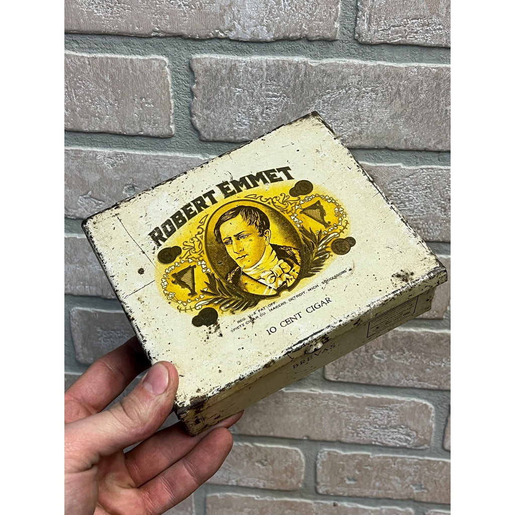 Vintage Robert Emmet Tobacco Tin Advertising  Spietz Cigar Co. Detroit MI