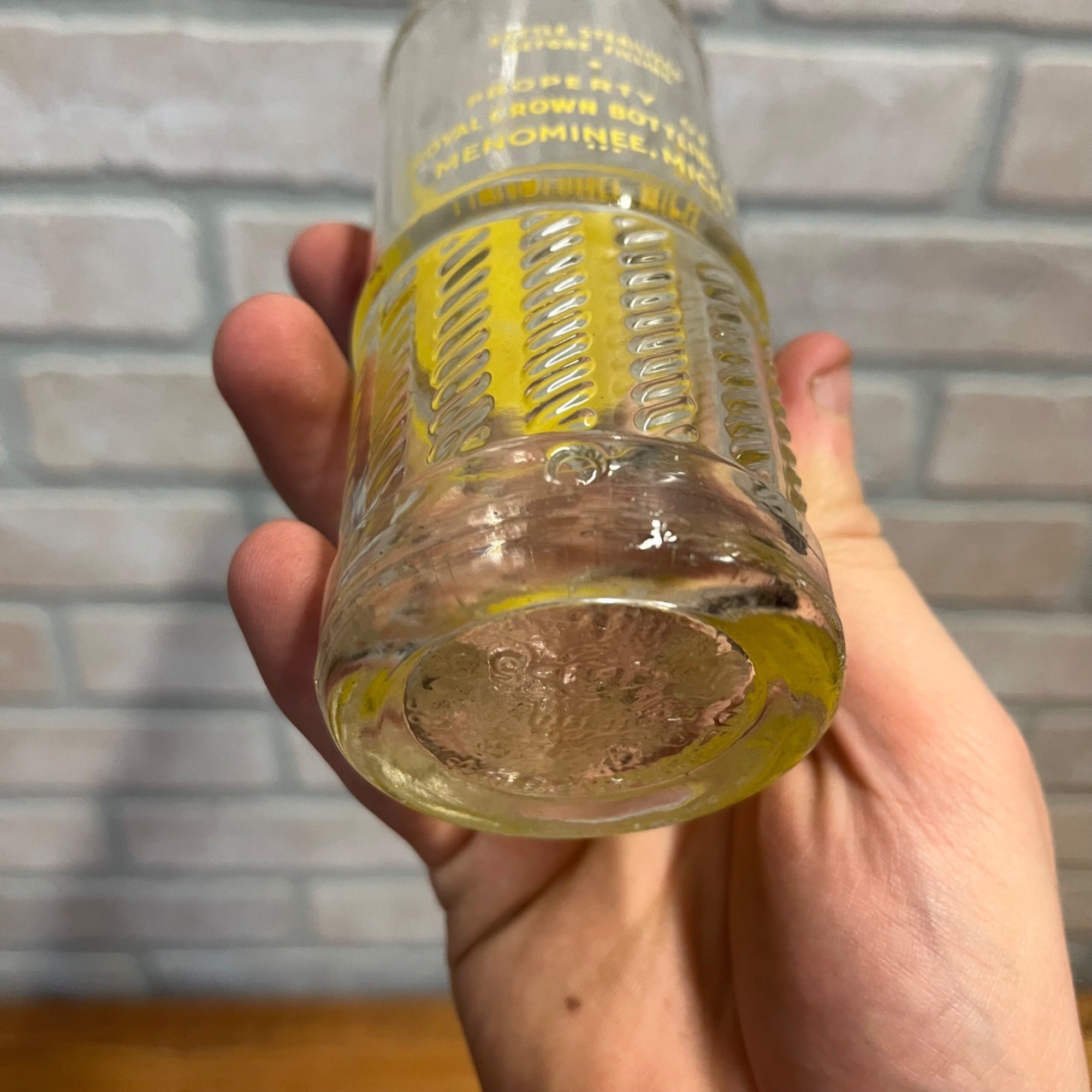 Vintage NEHI Beverages Soda Pop Glass Bottle 7 Fl Oz Menominee, MI