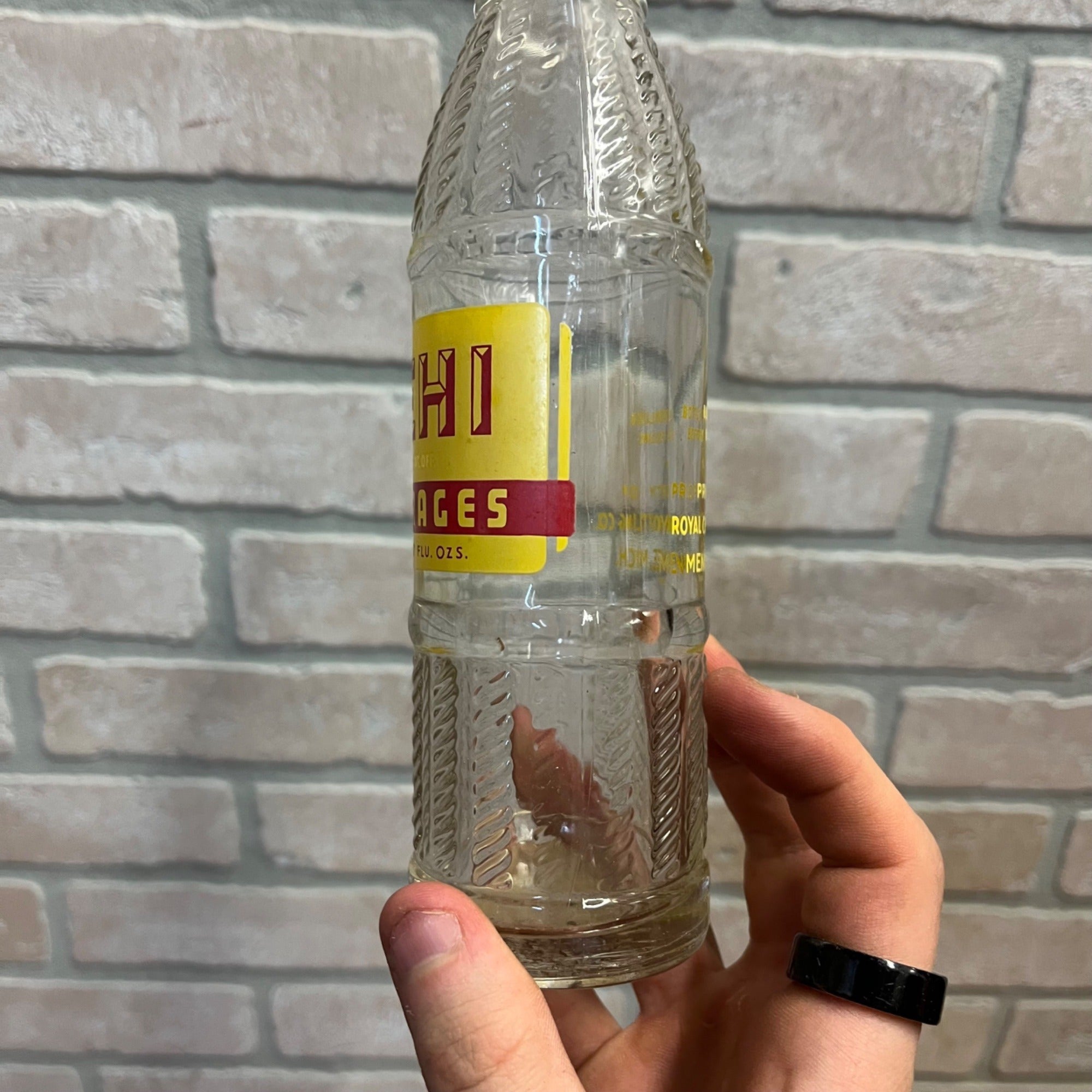Vintage NEHI Beverages Soda Pop Glass Bottle 7 Fl Oz Menominee, MI