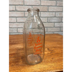 Vintage Golden Guernsey Dairy Milk Bottle Quart Pyro ACL Milwaukee WI