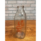 Vintage Golden Guernsey Dairy Milk Bottle Quart Pyro ACL Milwaukee WI