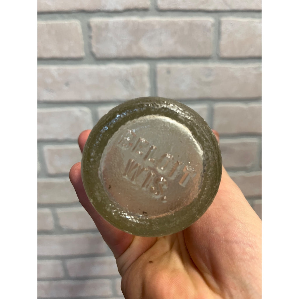 Vintage 6-1/2 oz Embossed Whistle Soda Bottle Beloit Wis