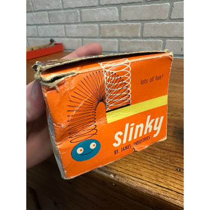 Vintage Steel Slinky Toy with Box by James Industries, Inc. - Toy 1960s