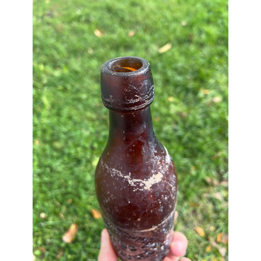 Henry Schinz c1890s Milwaukee Wis Amber Beer Bottle Blob Top