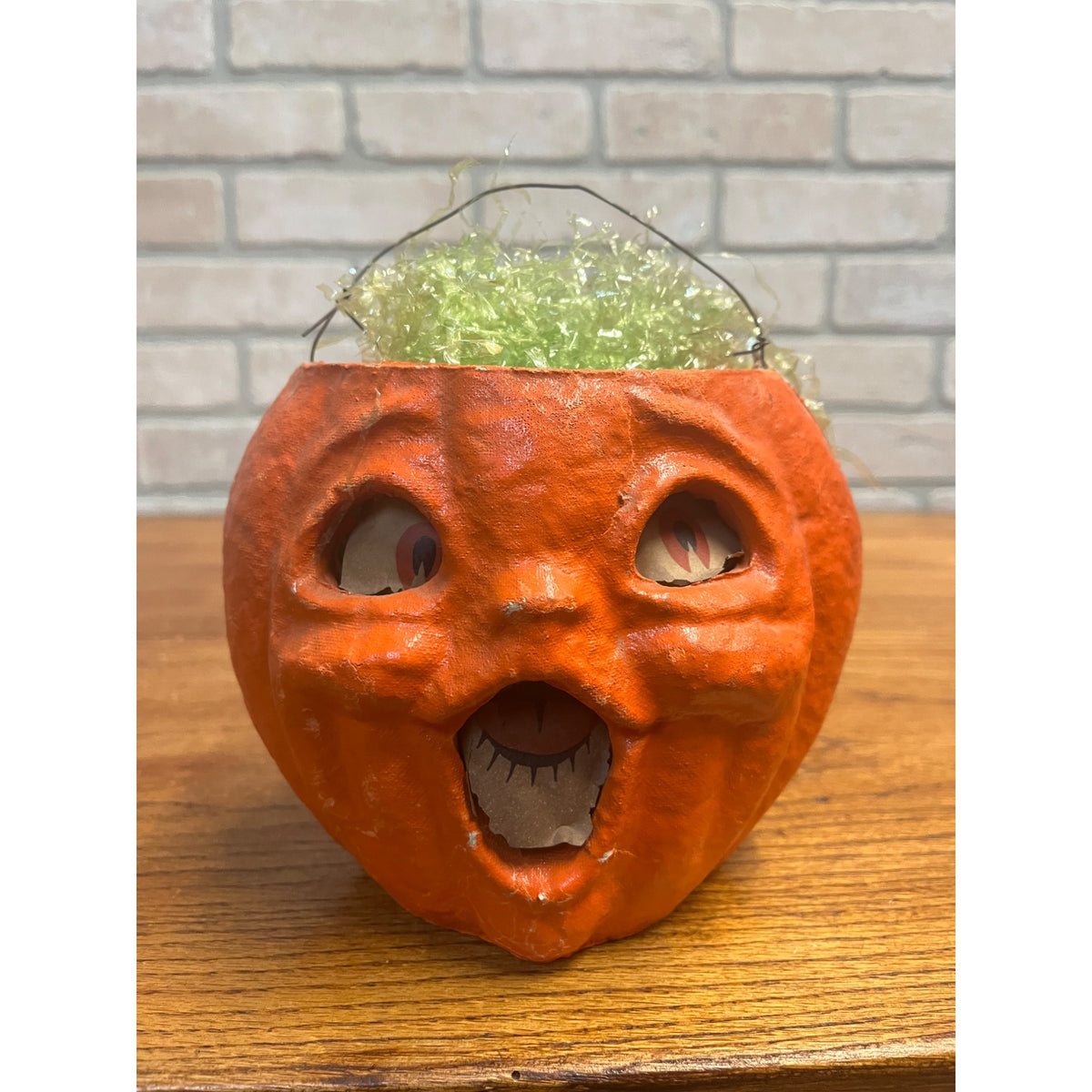 Vintage 1950s Halloween Jack O'Lantern Paper Mache JOL Choir Boy DOUBLE SIDED