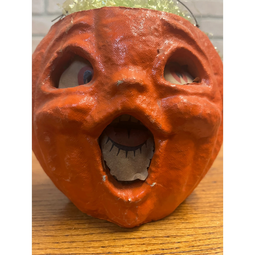 Vintage 1950s Halloween Jack O'Lantern Paper Mache JOL Choir Boy DOUBLE SIDED