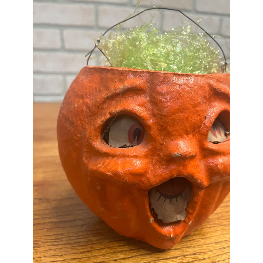 Vintage 1950s Halloween Jack O'Lantern Paper Mache JOL Choir Boy DOUBLE SIDED
