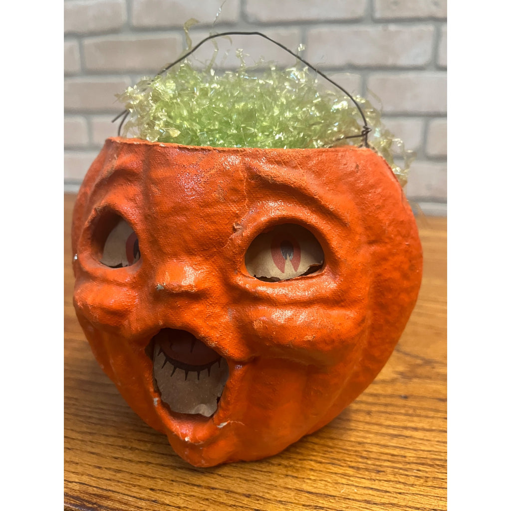 Vintage 1950s Halloween Jack O'Lantern Paper Mache JOL Choir Boy DOUBLE SIDED