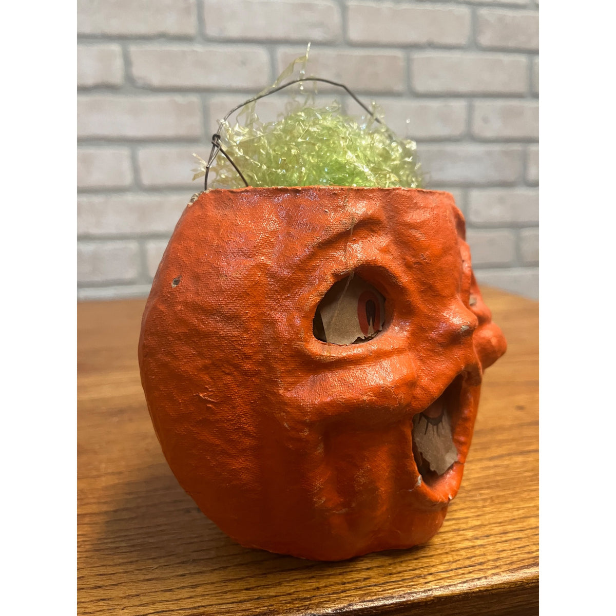 Vintage 1950s Halloween Jack O'Lantern Paper Mache JOL Choir Boy DOUBLE SIDED