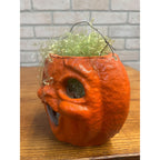 Vintage 1950s Halloween Jack O'Lantern Paper Mache JOL Choir Boy DOUBLE SIDED