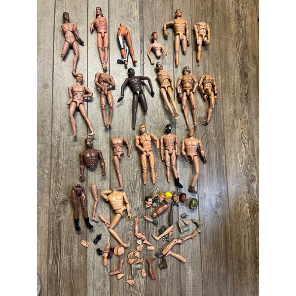 Vintage 1990s GI Joe & Other 1/6 Scale Broken Action Figures for Parts 12"