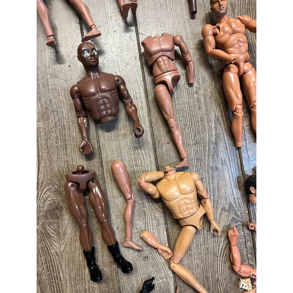 Vintage 1990s GI Joe & Other 1/6 Scale Broken Action Figures for Parts 12"