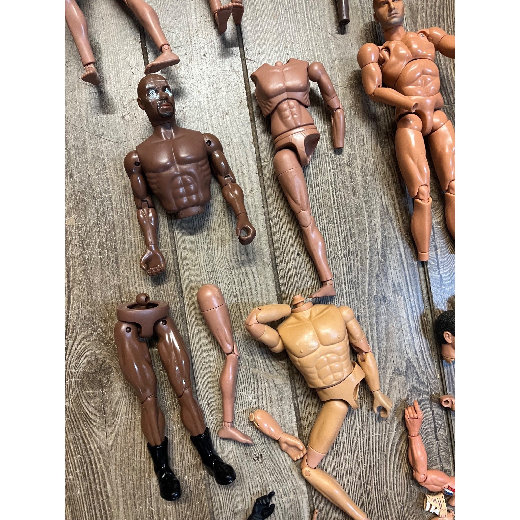 Vintage 1990s GI Joe & Other 1/6 Scale Broken Action Figures for Parts 12"