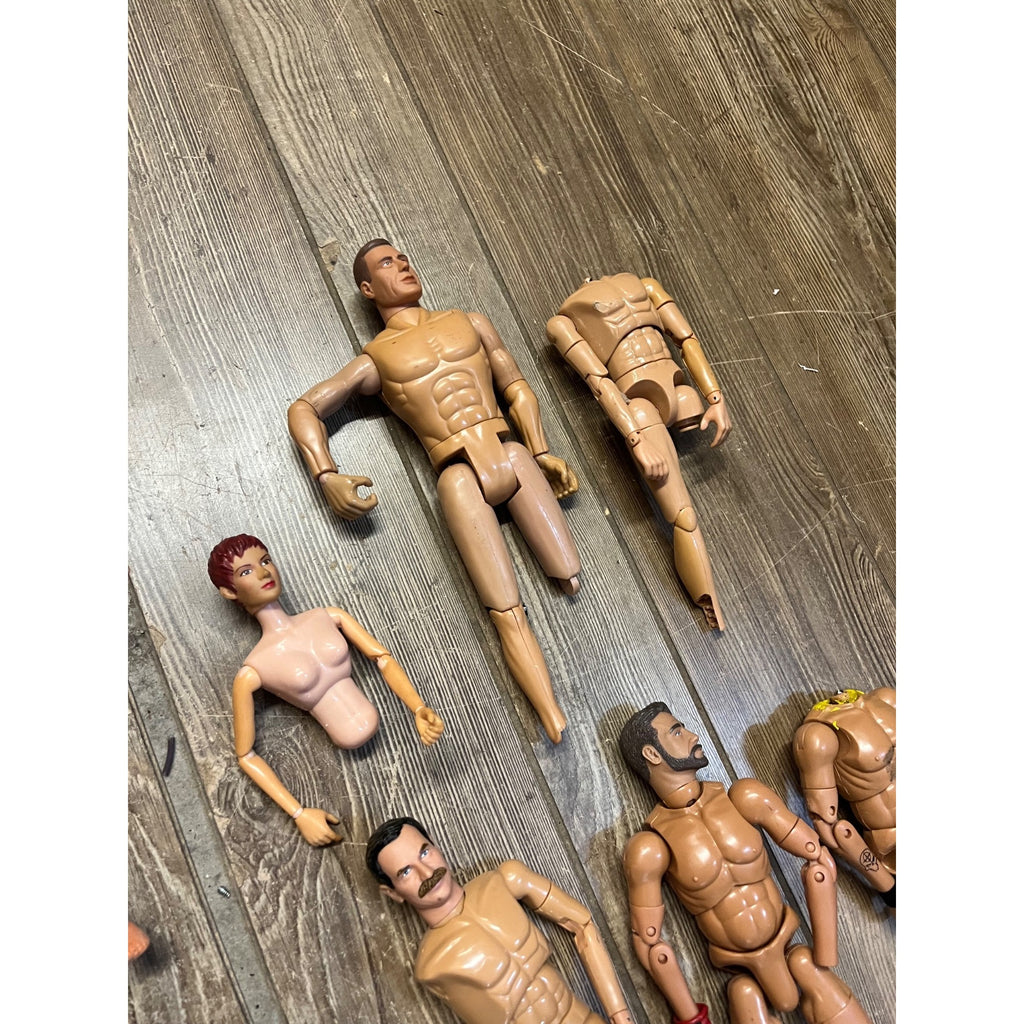 Vintage 1990s GI Joe & Other 1/6 Scale Broken Action Figures for Parts 12"