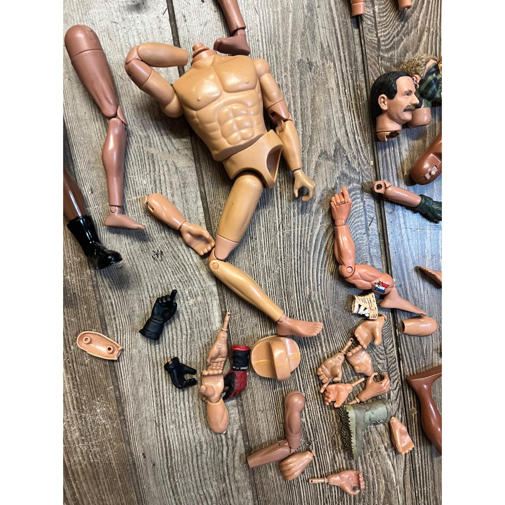 Vintage 1990s GI Joe & Other 1/6 Scale Broken Action Figures for Parts 12"