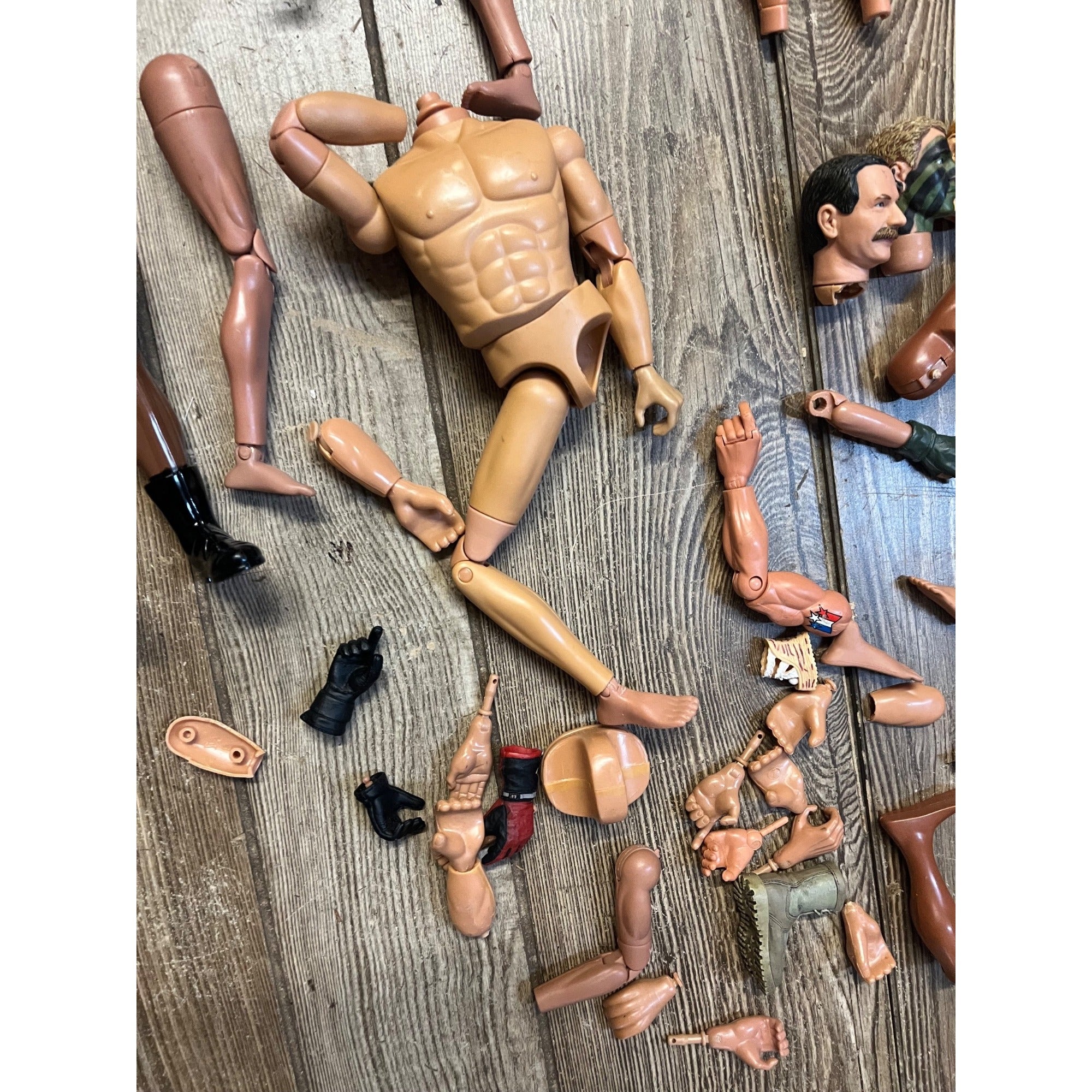 Vintage 1990s GI Joe & Other 1/6 Scale Broken Action Figures for Parts 12"