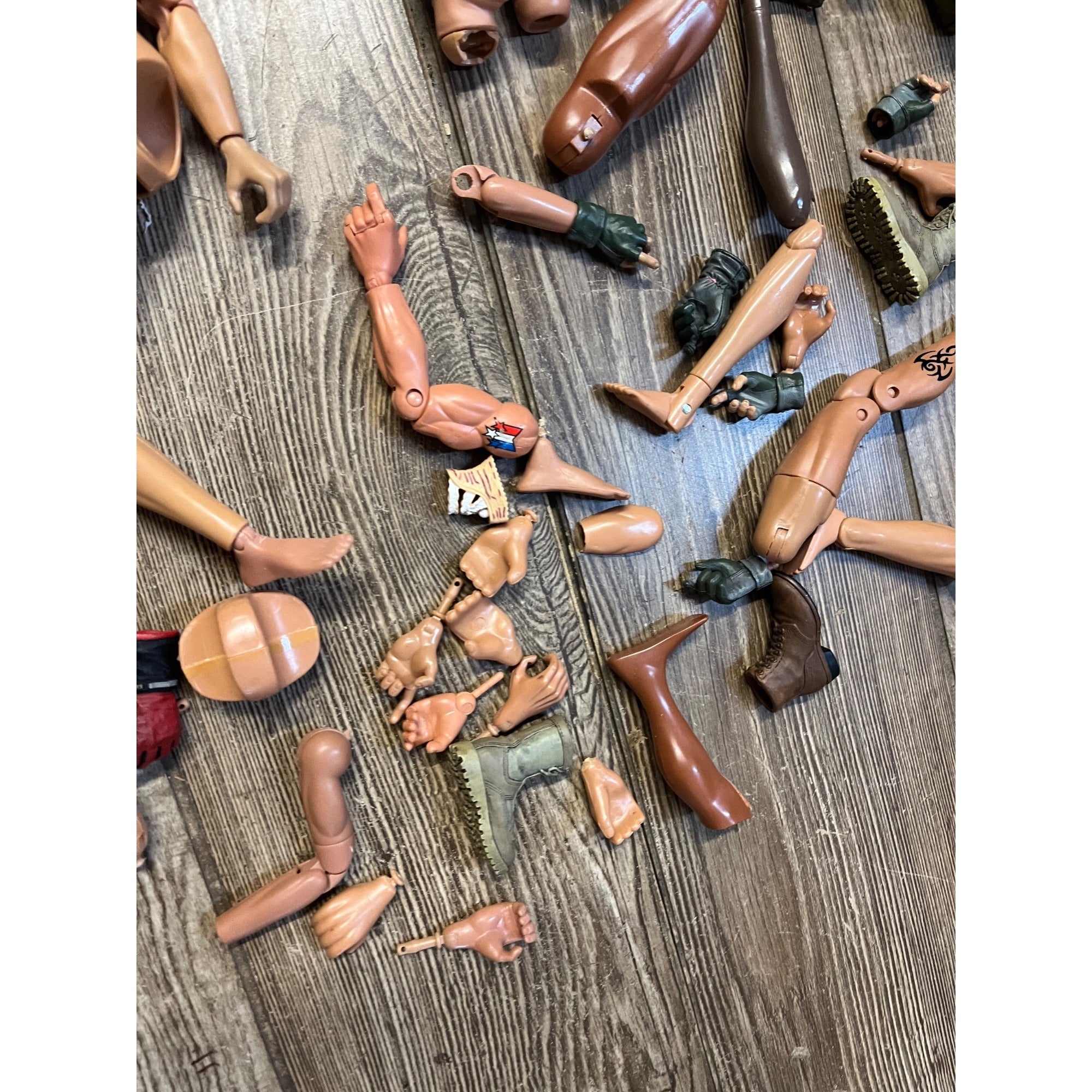 Vintage 1990s GI Joe & Other 1/6 Scale Broken Action Figures for Parts 12"