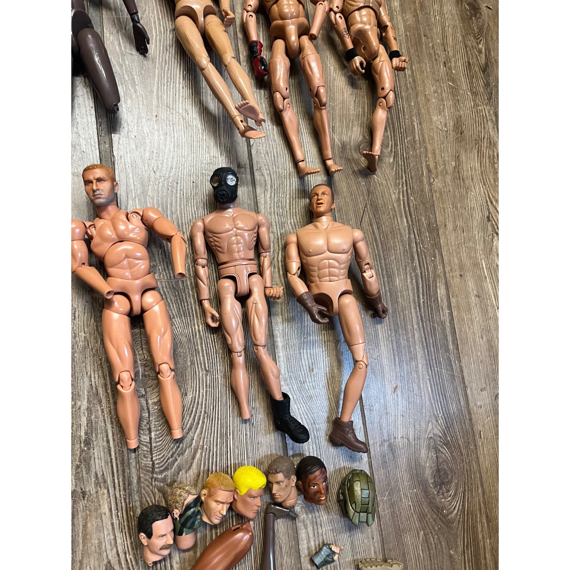 Vintage 1990s GI Joe & Other 1/6 Scale Broken Action Figures for Parts 12"