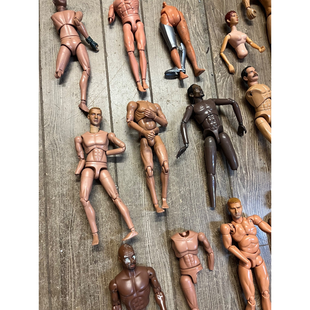 Vintage 1990s GI Joe & Other 1/6 Scale Broken Action Figures for Parts 12"