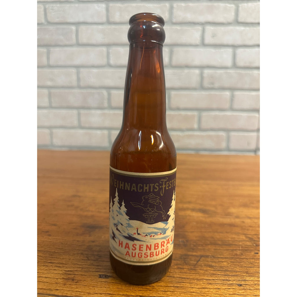 Vintage 1970s Weihnacht's Festbier 7oz Bottle Beer Label Hasennrau Augsburg German