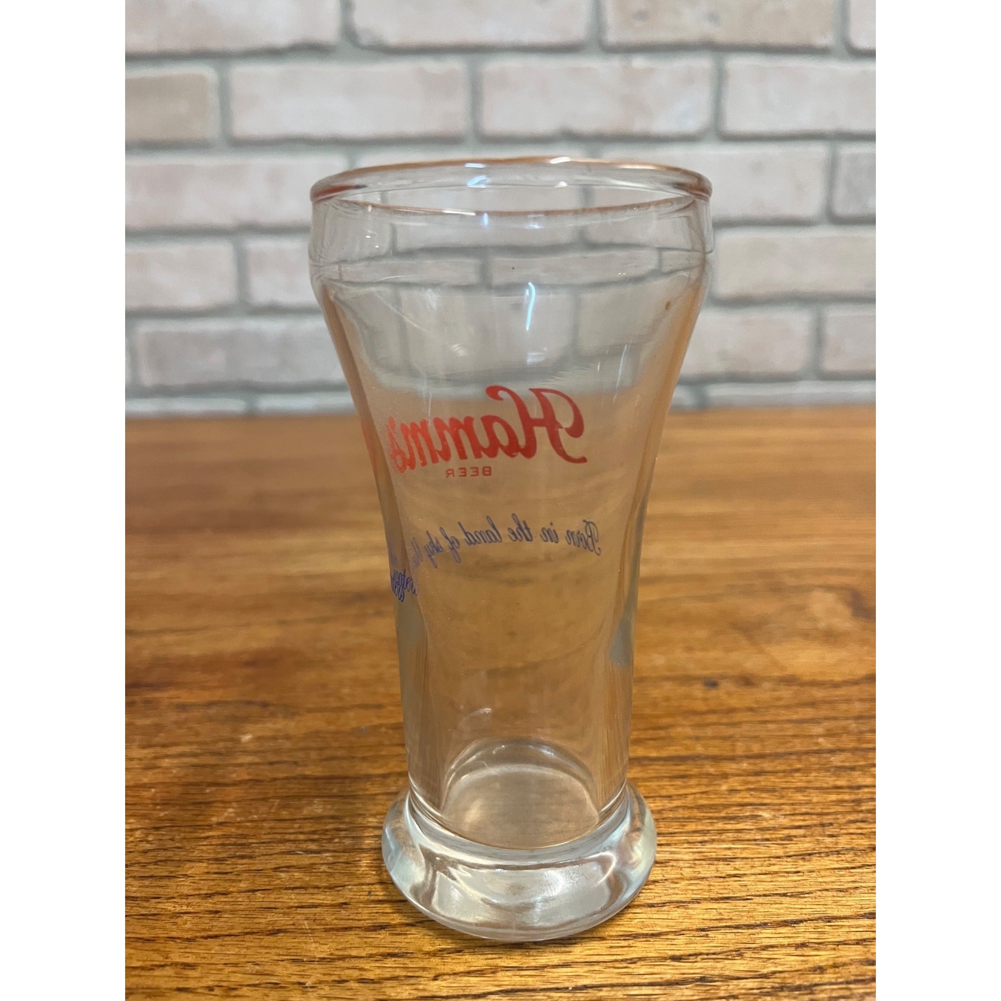 Vintage Hamm’s Beer Pilsner Glass 5-1/4" Tall Barware Land of Sky Blue Waters