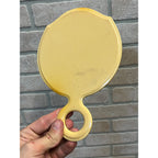 Vintage 1920s French Ivory Celluloid 4pc Vanity Set Hand Mirror, Brushes, & Powder Box