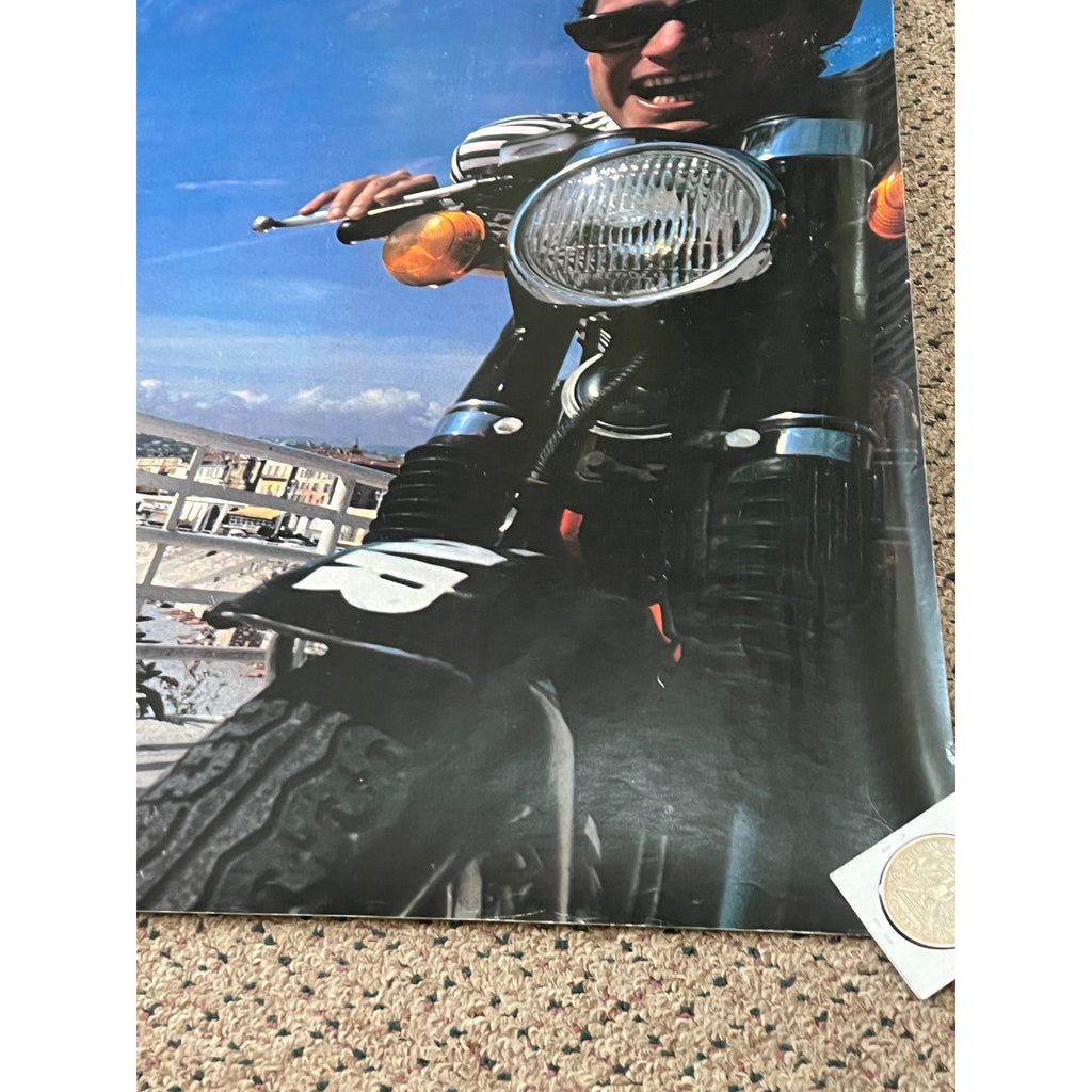 Vintage 1981 Fiorucci Fashion Art Poster Promo Advertising Girls Motorcycle Pier