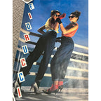 Vintage 1981 Fiorucci Fashion Art Poster Promo Advertising Girls Motorcycle Pier
