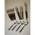 Huge Lot of Vintage MCM Wood and Stainless Steel Fondue Forks & More 1960s