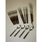 Huge Lot of Vintage MCM Wood and Stainless Steel Fondue Forks & More 1960s
