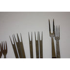 Huge Lot of Vintage MCM Wood and Stainless Steel Fondue Forks & More 1960s