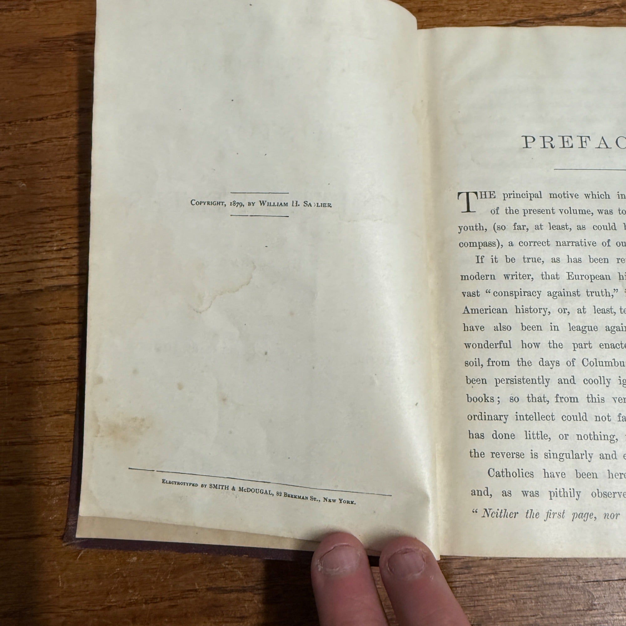 1879 Sadlier’s History Of The United States Excelsior Series School Book HC