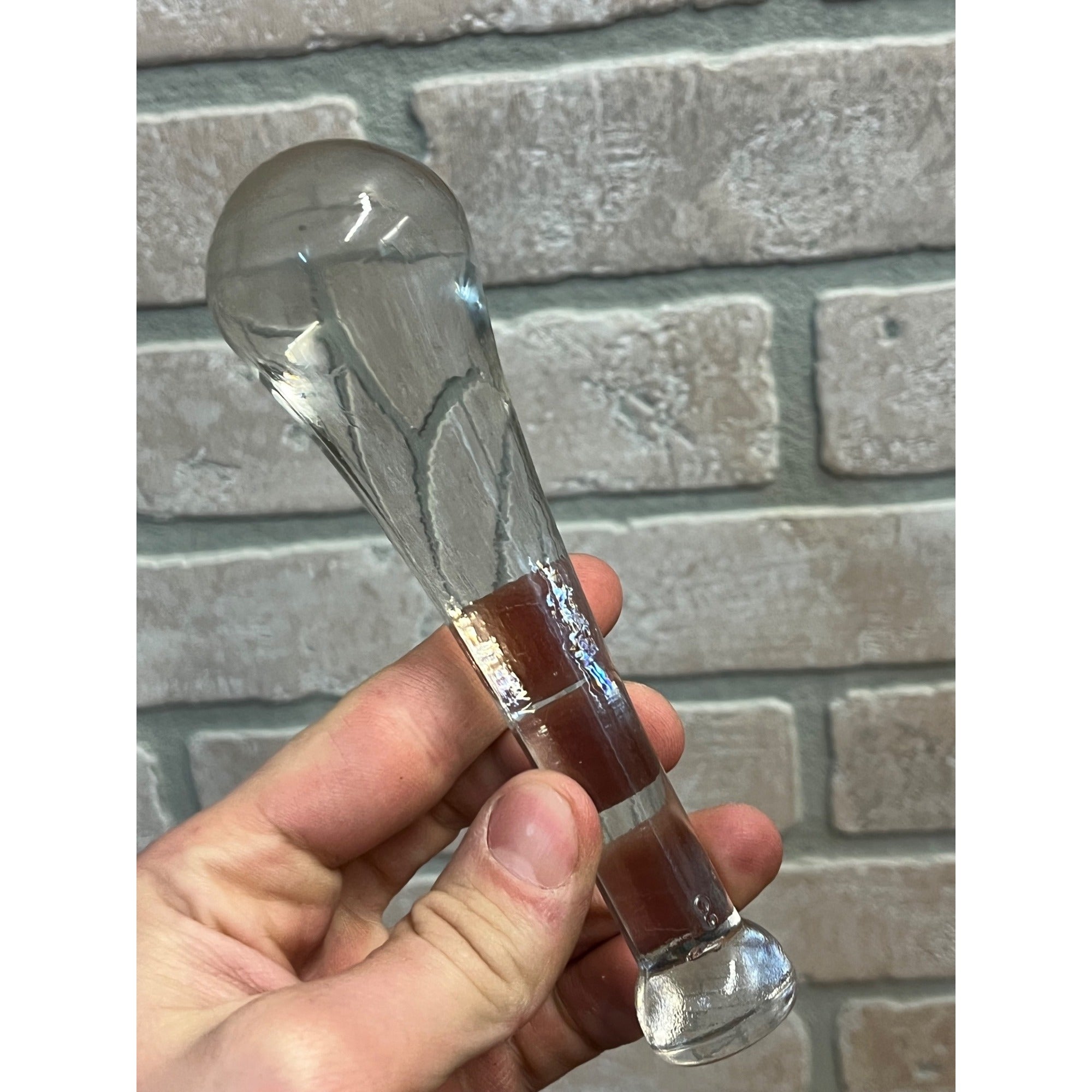 Vintage Clear Glass Pestle No. 8 Replacement for Mortar Apothecary 6" Long