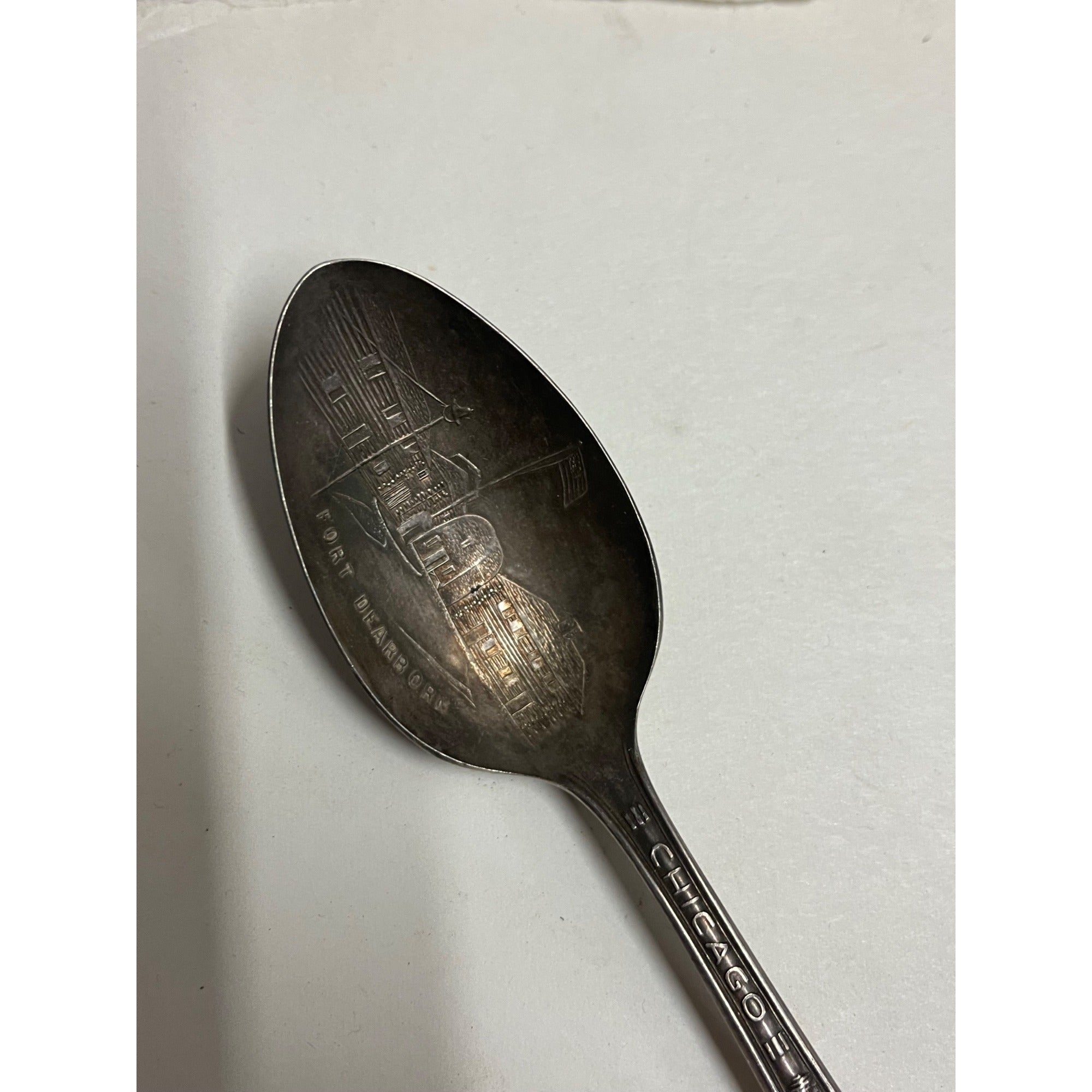 1933 Chicago World's Fair Commemorative Spoon Fort Dearborn Century of Progress