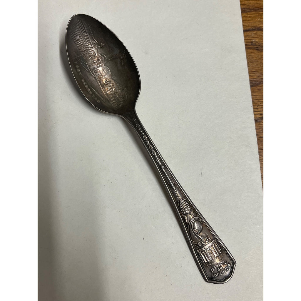 1933 Chicago World's Fair Commemorative Spoon Fort Dearborn Century of Progress