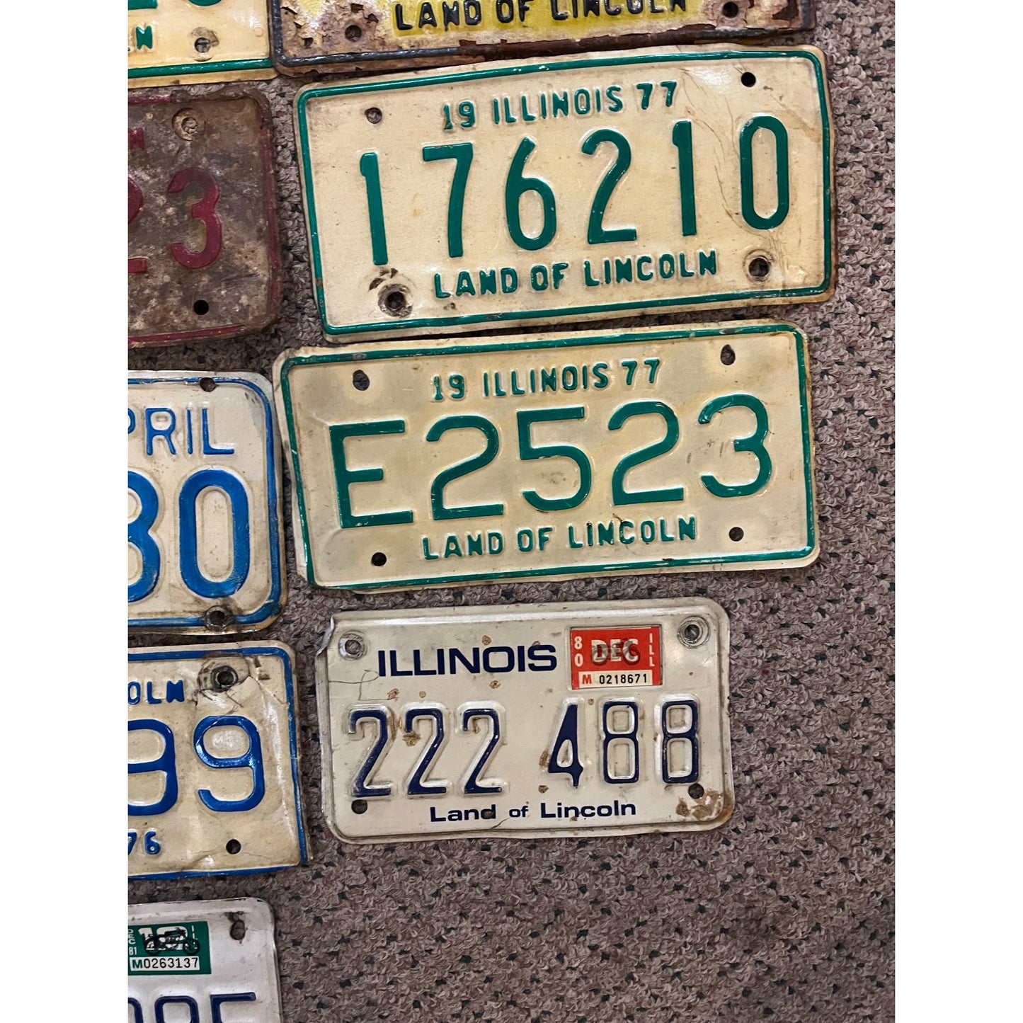 Vintage Huge Lot (26) Illinois Motorycle License Plates 1960s-1980s