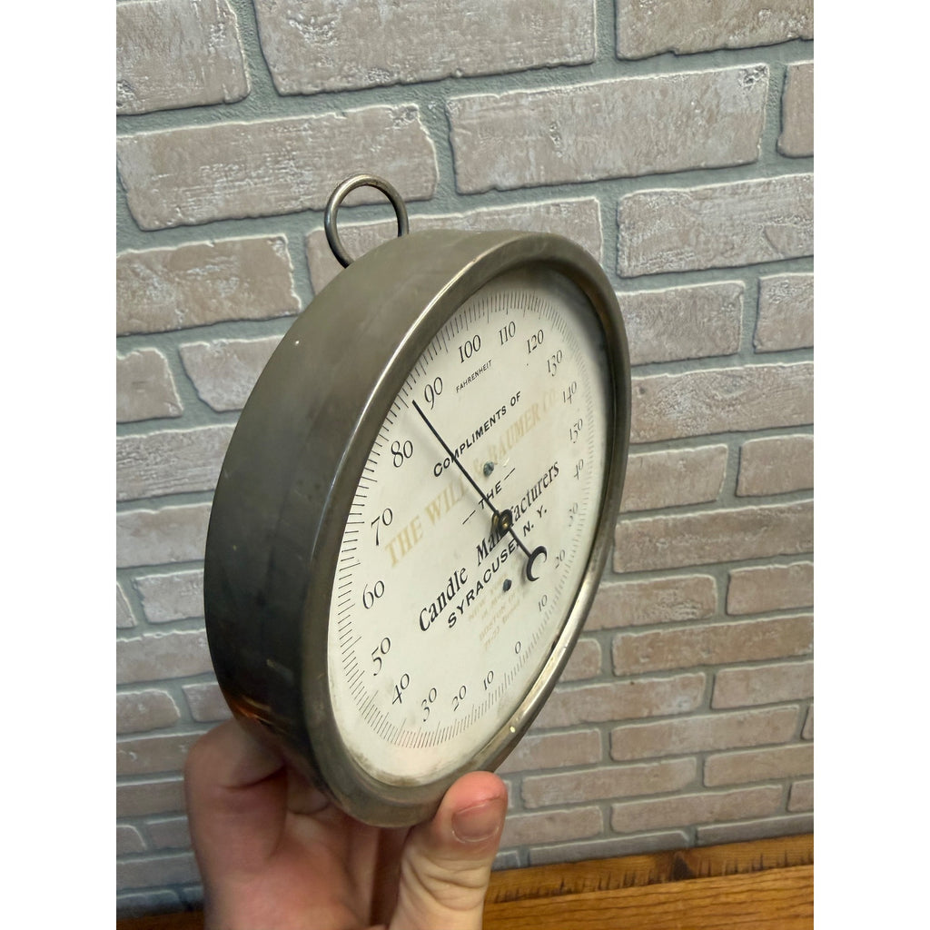 Vintage 1900s Will & Baumer Candle Company Advertising Thermometer Syracuse NY