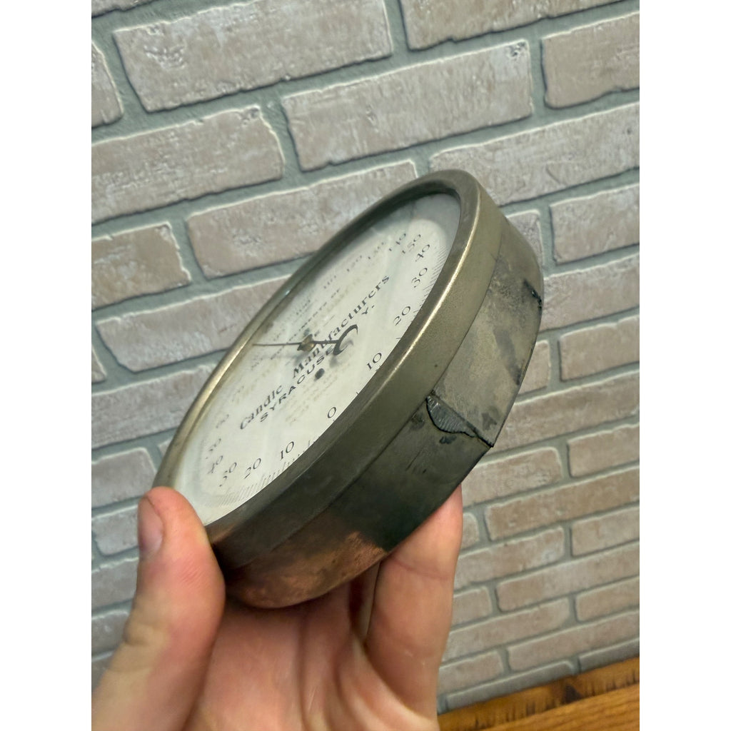 Vintage 1900s Will & Baumer Candle Company Advertising Thermometer Syracuse NY