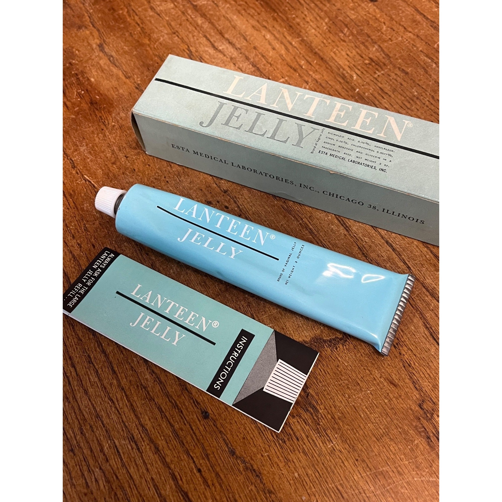 Vintage 1950s Lanteen Jelly Birth Control Box Feminine Esta Medical Laboratories