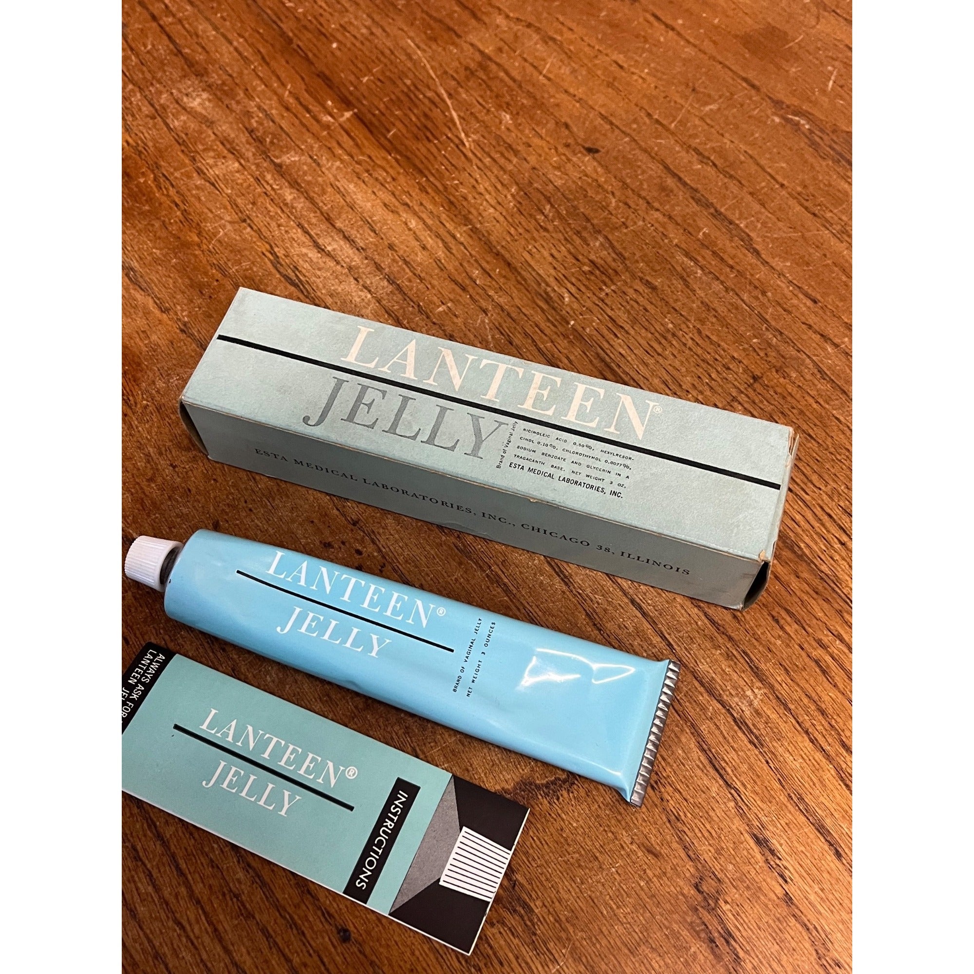 Vintage 1950s Lanteen Jelly Birth Control Box Feminine Esta Medical Laboratories